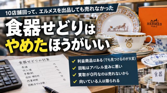 食器せどりは儲かるのか｜ノウハウを買って10店舗回した側の結論：回転がアパレルと同じだった