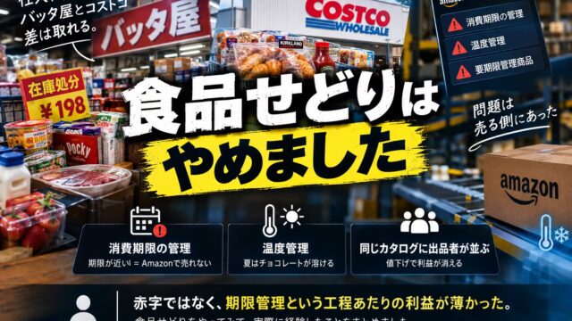 食品せどりはAmazonで売ると大変だった｜バッタ屋とコストコで仕入れ、消費期限と夏のチョコレートで降りた実測