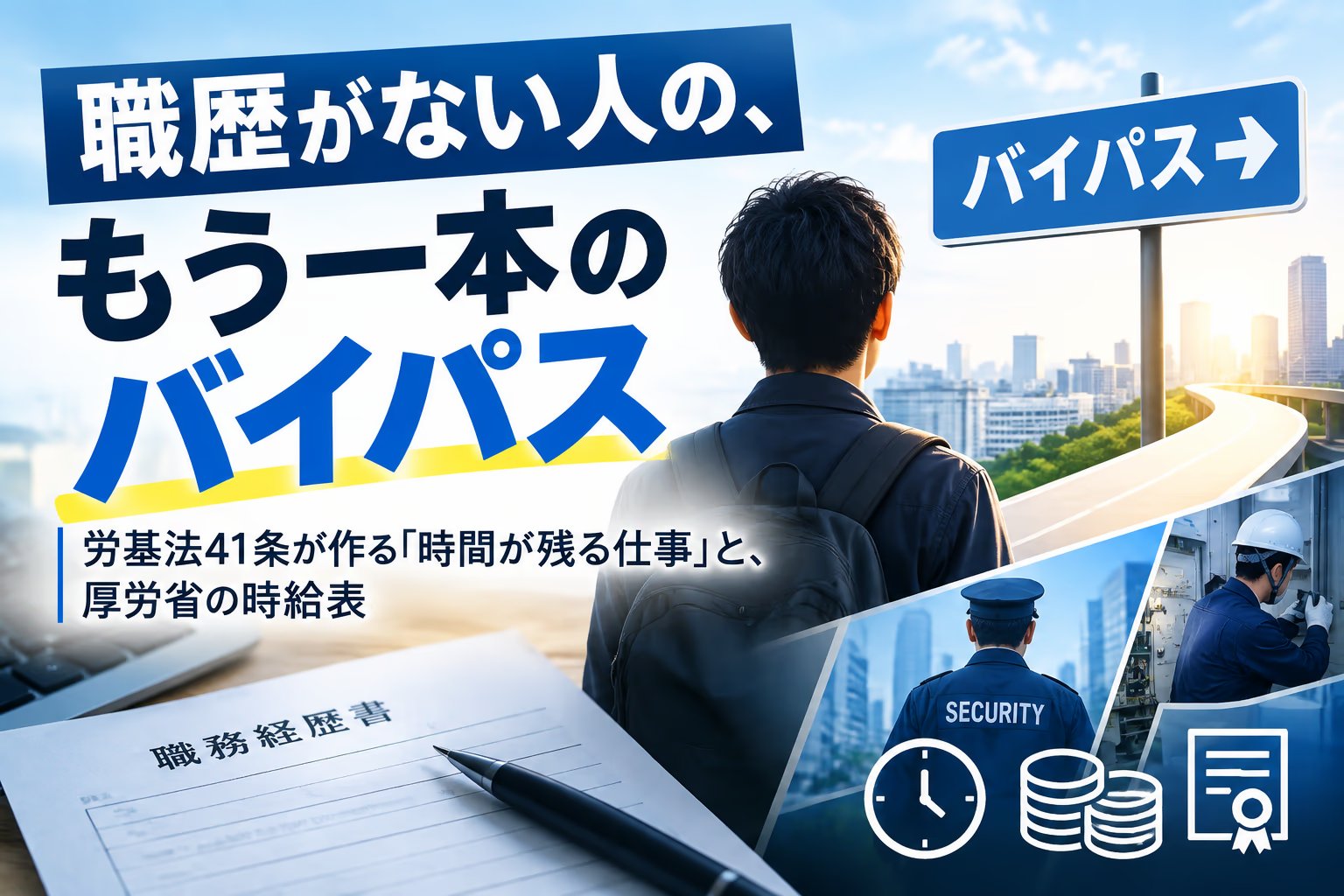 職歴がない人の、もう一本のバイパス｜労基法41条が作る「時間が残る仕事」と、厚労省の時給表