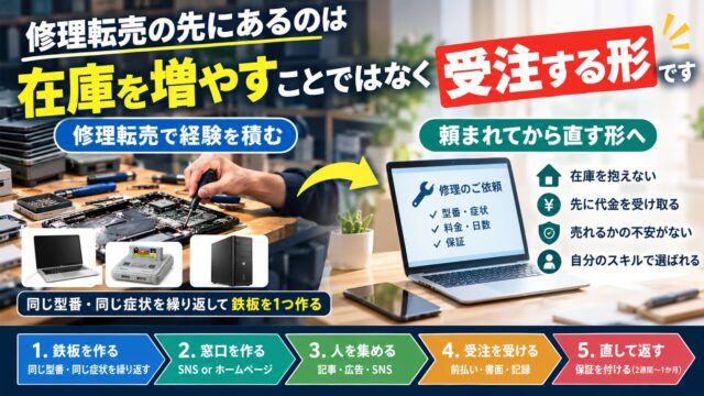 修理の受注を始める順番｜在庫を持たない形へ移るための、鉄板の作り方・前払い・保証の設計