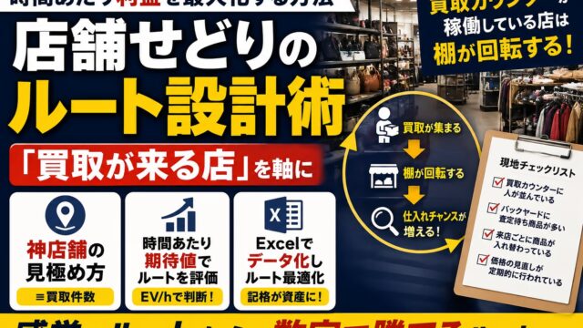 店舗せどりのルート設計術｜「買取が来る店」を軸に時間あたり利益を最大化する方法