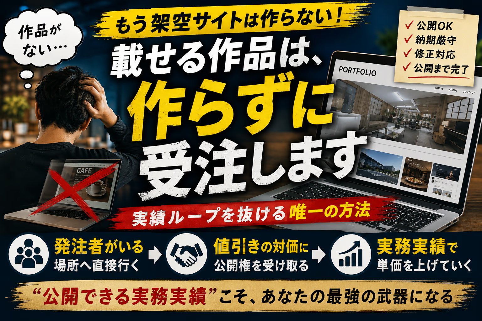 未経験のポートフォリオの作り方｜載せる作品は、作らずに受注します