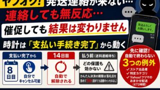 ヤフオク・Yahoo!フリマで発送されない｜催促の例文と、8日目のキャンセル・14日の自動解除