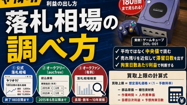 ヤフオクの落札相場の調べ方｜180日・無料・過去10年を使い分ける全手順と「儲かる相場の読み方」