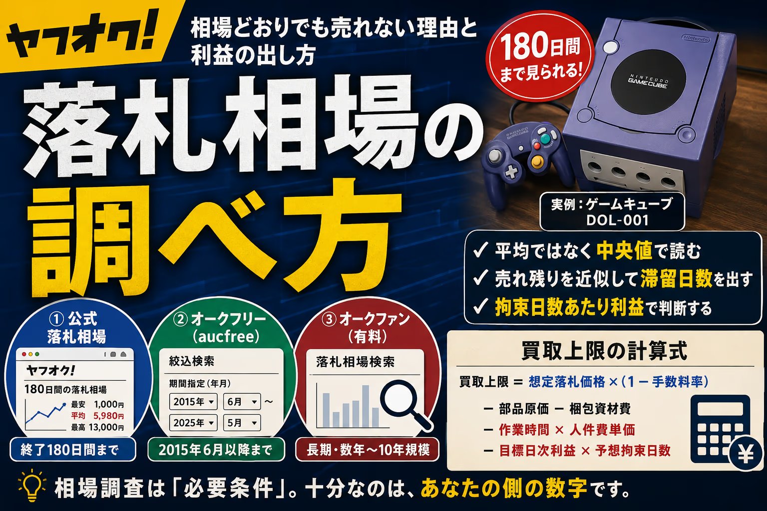 ヤフオク落札相場調べ方