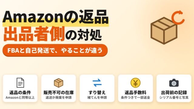 Amazonの返品（出品者側）｜FBAと自己発送の流れ、すり替えの補てん申請、返品を入れた利益の計算機