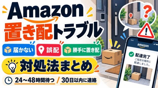 Amazonの置き配トラブル｜盗まれた・違う家に置かれた・設定したのにされない・勝手に置かれたときの連絡先と期限（振り分けツールつき）