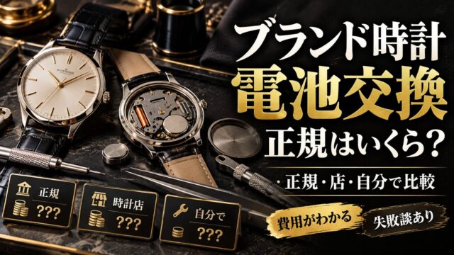 ブランド時計の電池交換はいくら？タグ・ホイヤー・ブルガリ15,400円、シャネル7,700円｜正規・街の店・自分で替える線引き（計算機つき）