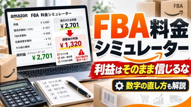 FBA料金シミュレーターの使い方｜無料・ゲストで使える。表示の純利益が大きく出る3つの理由（消費税・基本成約料・プロモーション）と、手元に残る額に近づける計算機