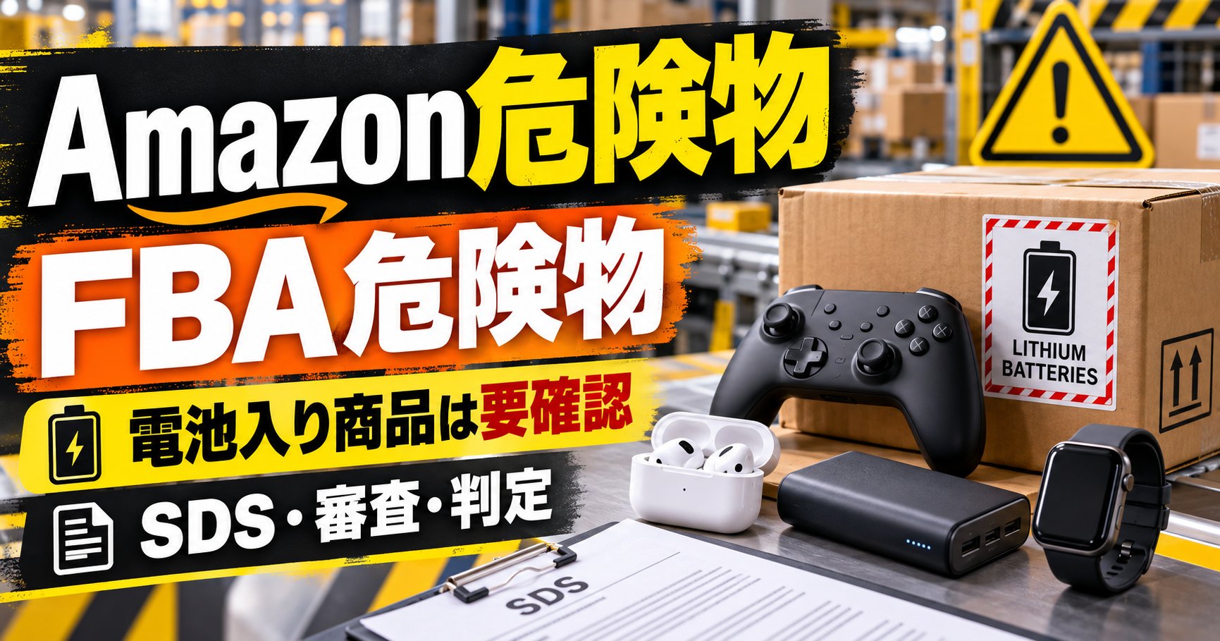 Amazon危険物・FBA危険物。電池入り商品は要確認。SDS・審査・判定