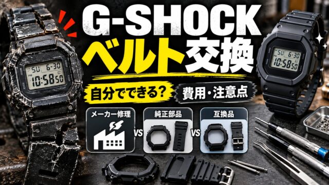 G-SHOCKのベルト交換・ベゼル交換は自分でできる？カシオは3,900円＋税から｜純正・互換品・カスタムの違い（計算機つき）