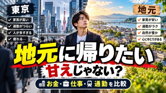 地元に帰りたいのは甘え？東京を出る20〜34歳は年7.5万人、帰るとお金と時間はどう変わるか（計算機つき）