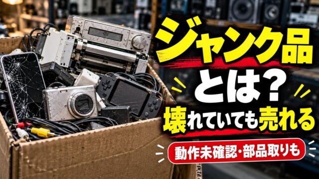 ジャンク品とは？壊れた物がなぜ売れるのか｜20年近く買ってきた私の4つの理由と、動作品の何割で落札されるか（計算機つき）