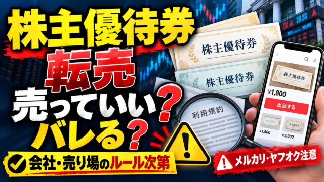株主優待券の転売｜売ってよいかは会社と売り場の決まりで決まる。マクドナルドは転売禁止、ジョーシンは1株優待が終わりカードは出品禁止。1株で優待券を売っていた私の結果（計算機つき）