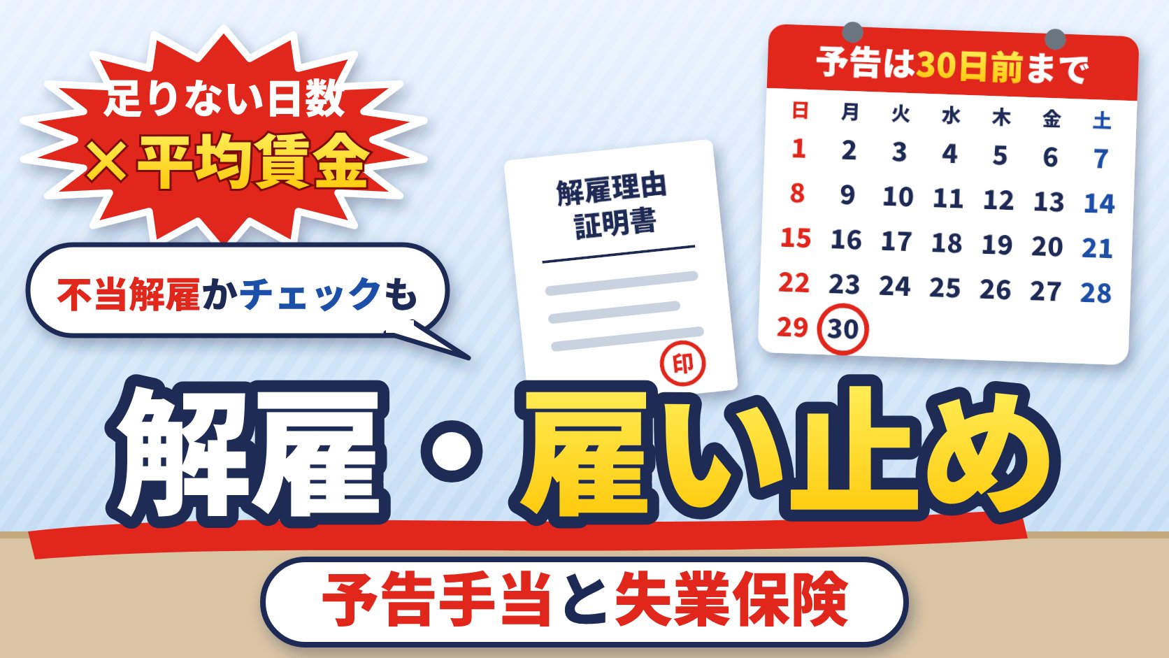 解雇・雇い止め 予告手当と失業保険