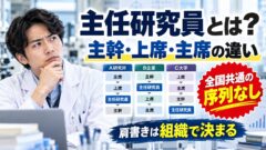 主任研究員・主幹・上席・主席研究員の違い｜序列は組織が決める。役割・月給・英語表記を公的資料で比較