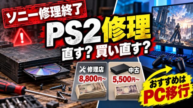 PS2の修理はどこでできる？ソニー終了後の修理店の料金・自分で直す・買い直すの比べ方（計算機つき）
