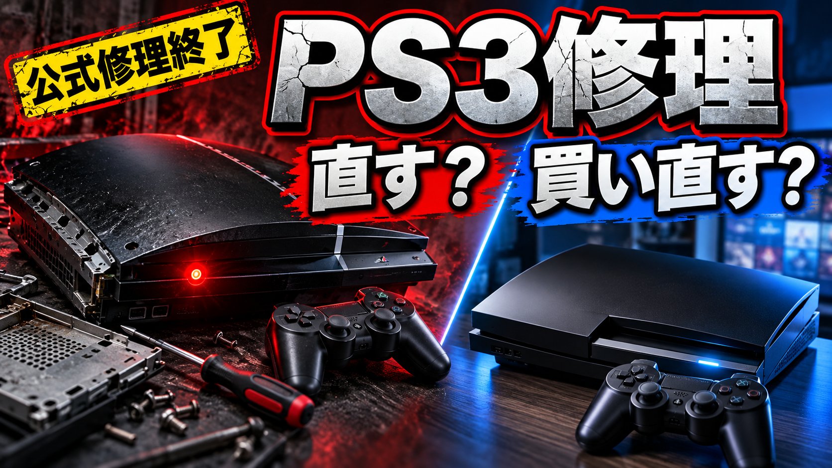 PS3の修理はどうする？ソニーの公式修理は終了、直すか買い直すかを比較