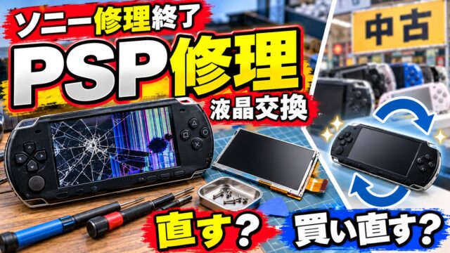 PSPの修理はどこでできる？液晶交換・スティックの料金と、自分で直す・中古を買い直すの比べ方（計算機つき）