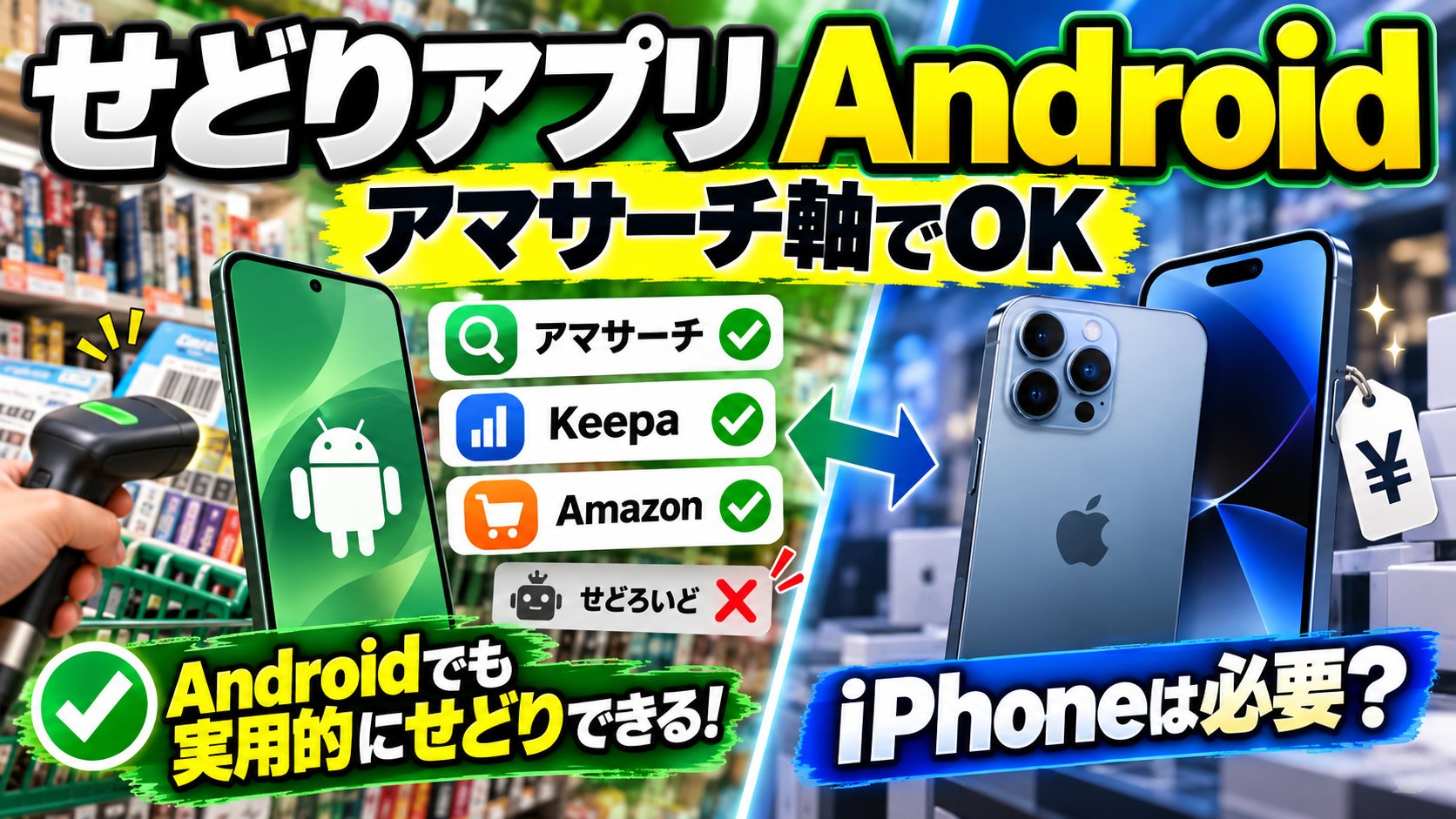 せどりアプリはAndroidでもできる：アマサーチを軸にKeepaとAmazonのセラーアプリ、せどろいどは使えない。iPhoneは必要か