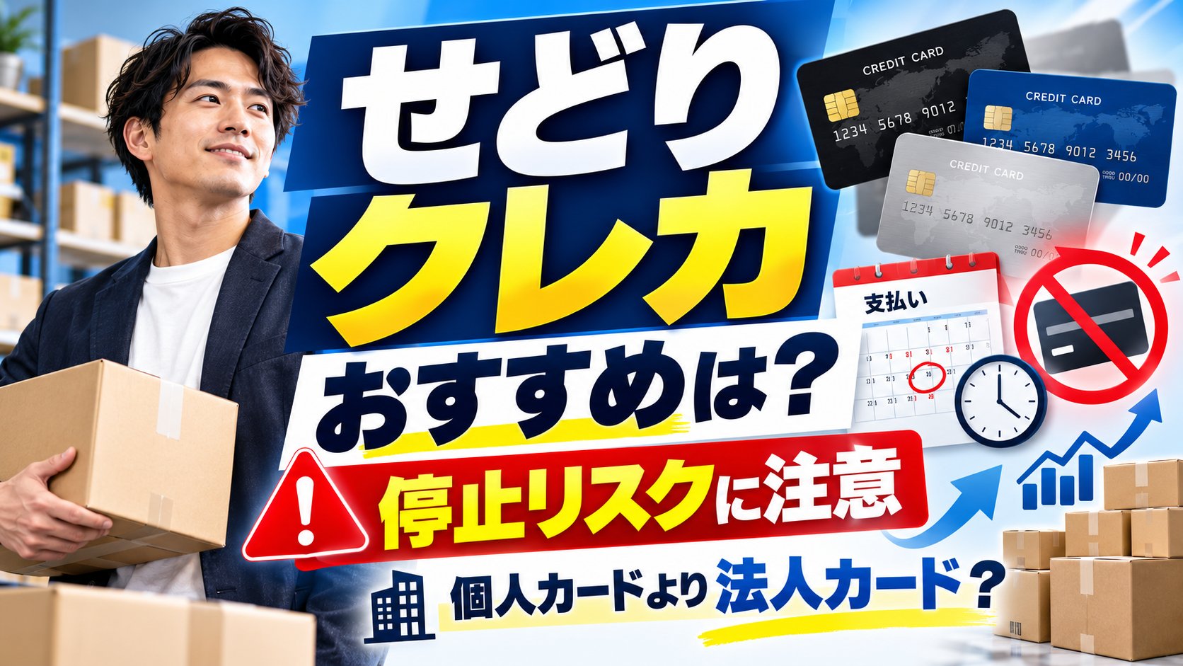 せどりのクレカ、おすすめは？停止リスクに注意、個人カードより法人カード