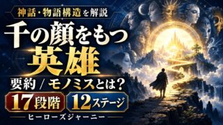 「千の顔を持つ英雄」の要約とヒーローズジャーニー（神話の法則）｜キャンベルの17の節、ボグラーの12ステージ、私の実話を当てはめた例と書き込み式テンプレート
