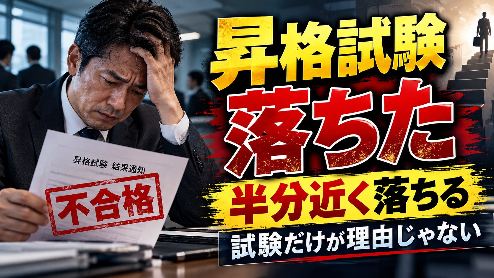 昇格試験に落ちた。半分近く落ちる、試験だけが理由じゃない