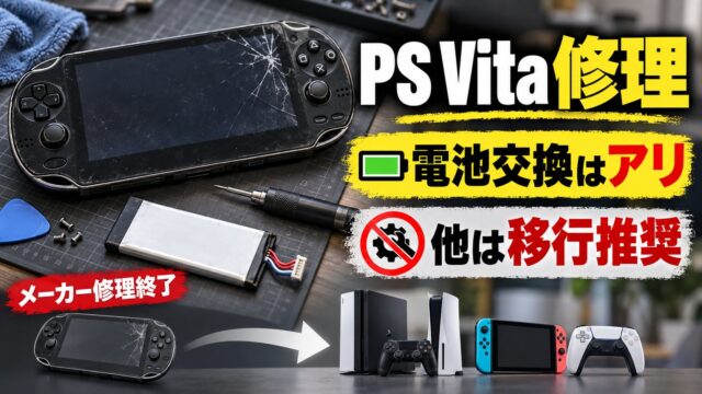 PS Vitaの修理はどこでできる？ソニー終了後の修理店の料金・自分で電池交換・買い直す・移るの比べ方（計算機つき）